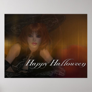 Poster Sorcière d'automne - Happy Halloween Print