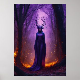 Poster Sorcière de Chaos pourpre en Forêt foncée