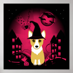 Poster Sorcière de corgi