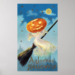 Poster Sorcière de fantôme de citrouille