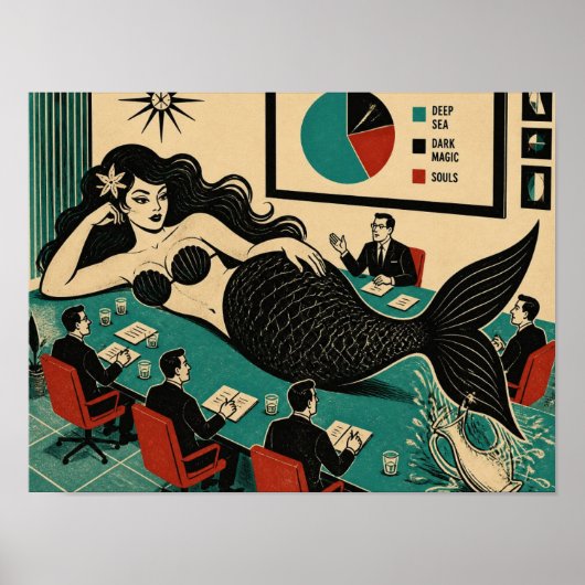 Poster Sorcière de la mer du milieu du siècle lors d'une (Devant)