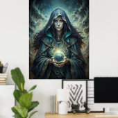 Poster Sorcière de lune foncée - Cristal Vision Wall Art (Bureau à domicile)