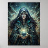 Poster Sorcière de lune foncée - Cristal Vision Wall Art (Devant)
