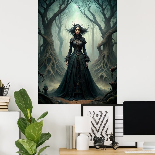 Poster Sorcière de lune foncée - Forêt Queen Wall Art (Bureau à domicile)