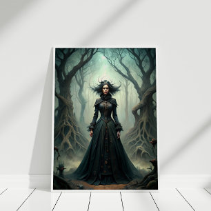 Poster Sorcière de lune foncée - Forêt Queen Wall Art