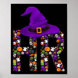 Poster Sorcière des RH Costume d'Halloween Citrouille Res