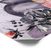 Poster Sorcière d'Halloween Anniversaire ou Baby shower B (Coin)