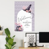 Poster Sorcière d'Halloween Anniversaire ou Baby shower B (Bureau à domicile)