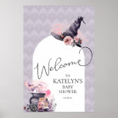 Poster Sorcière d'Halloween Anniversaire ou Baby shower B (Devant)