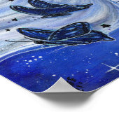 Poster Sorcière d'Halloween aux papillons de Renée Lavoie (Coin)