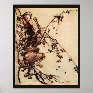 Poster Sorcière empêtrée dans les épines par Arthur Rackh