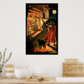 Poster Sorcière en regardant par la fenêtre (Cuisine)