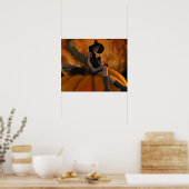 Poster Sorcière et chat sur Citrouille géant (Cuisine)