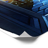 Poster Sorcière et clown regardant un Halloween monstre (Coin)