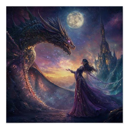 Poster Sorcière et Dragon (Devant)