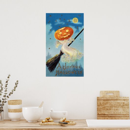 Poster Sorcière fantôme citrouille (Cuisine)