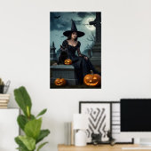 Poster Sorcière gothique d'Halloween (Bureau à domicile)
