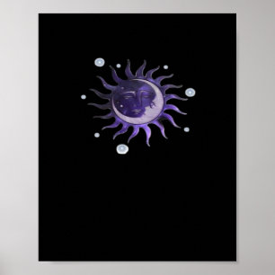 Poster Sorcière gothique Whimsigothique Soleil Et Lune