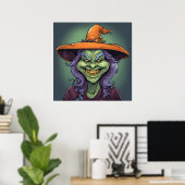 Poster Sorcière - Halloween (Bureau à domicile)