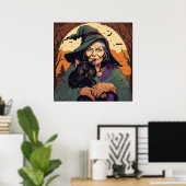 Poster Sorcière - Halloween (Bureau à domicile)