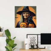 Poster Sorcière - Halloween (Bureau à domicile)