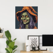 Poster Sorcière - Halloween (Bureau à domicile)