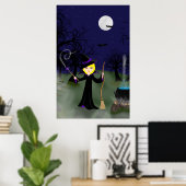 Poster Sorcière Halloween avec Cauldron Print (Bureau à domicile)