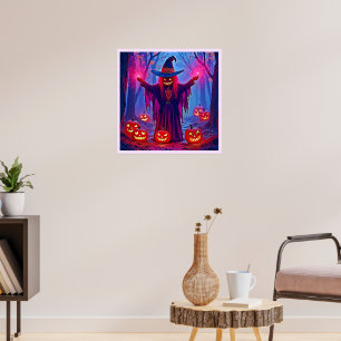 Poster Sorcière mystérieuse dans Enchanted Woods Design