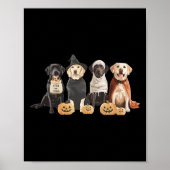 Poster Sorcière rétro Labrador Retriever Halloween Labrad (Devant)