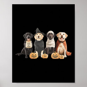 Poster Sorcière rétro Labrador Retriever Halloween Labrad