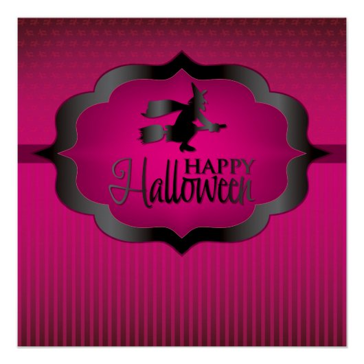 Poster Sorcière rose d'Halloween (Devant)