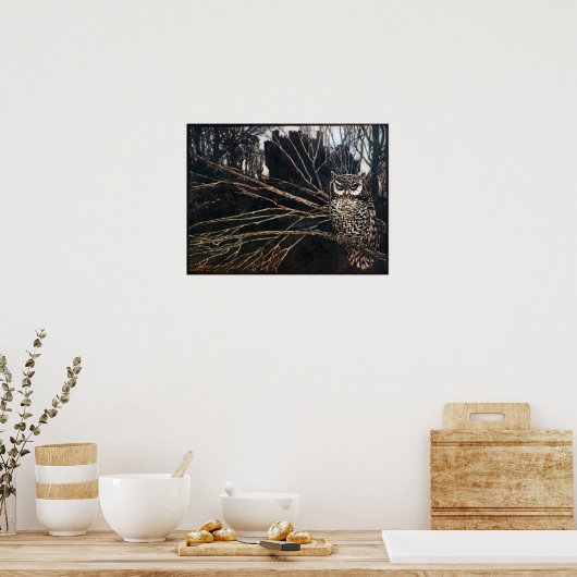 Poster Sorcière sous forme de hibou (Cuisine)