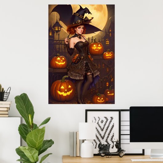 Poster Sorcière Steampunk 2 (Bureau à domicile)