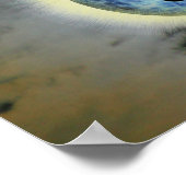 Poster Sorcière Sur Broom Pleine lune Bleue Halloween (Coin)