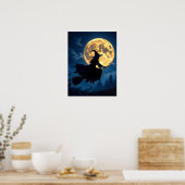 Poster Sorcière sur chambre par Pleine lune Halloween (Cuisine)
