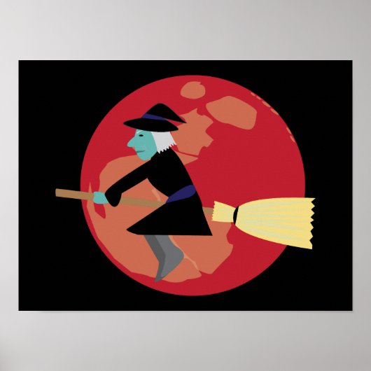 Poster Sorcière volant la nuit (Devant)