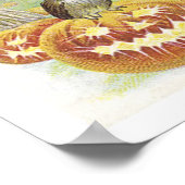 Poster Sorcière volante, chauves-souris, chat, Chouette (Coin)