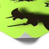 Poster Sorcière volante parmi les étoiles à Halloween nui (Coin)