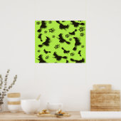 Poster Sorcière volante parmi les étoiles à Halloween nui (Cuisine)