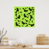 Poster Sorcière volante parmi les étoiles à Halloween nui (Cuisine)