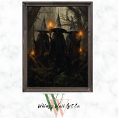 Poster Sorcières dans la forêt Halloween gothique foncé