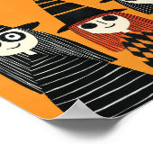 Poster Sorcières Fantaisistes Halloween Mignon et Épouvan (Coin)