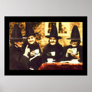 Poster Sorcières Tea Party - coloré