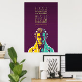 Poster Søren Kierkegaard Citation Inspirationnelle : Vie (Bureau à domicile)