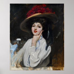 Poster Sorolla - Une Jeune Femme Dans Un Casquette