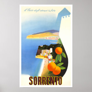 Poster Sorrente Italie voyage millésime