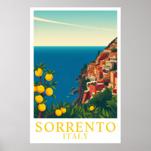 Poster Sorrento Italie Citrons Vintage Art de Voyage