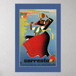 Poster Sorrento vintage Italian travel advertising