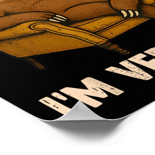 Poster Sorry I Can't I'm Very Busy Funny Lazy Sloth Drink (Coin)