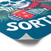 Poster Sorta Merry Sorta Y Skeleton With Santa Hat  (Coin)